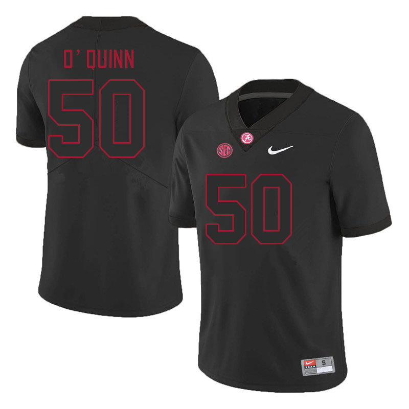 Men #50 Brock O'Quinn Alabama Crimson Tide College Footabll Jerseys Stitched Sale-Black